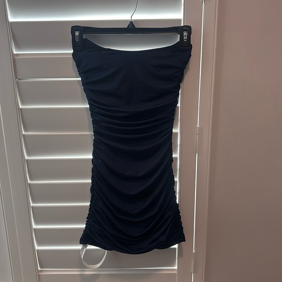 Lucy in the Sky Dresses & Skirts - Navy Blue Ruched Straplesss Lucy in the Sky Dress